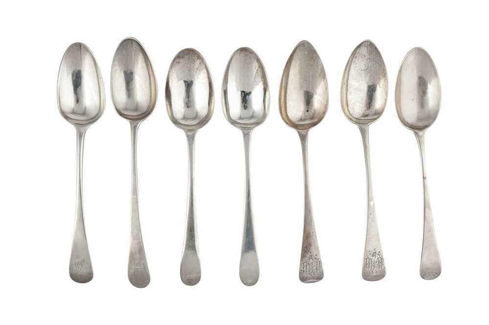 Lot 56 - A mixed group – A pair of George III sterling silver tablespoons, London 1783 by James Sutton & James Bult
