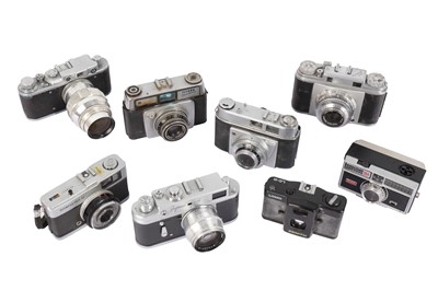 Lot 578 - A Pair of Zorki Rangefinders with a selection of other cameras