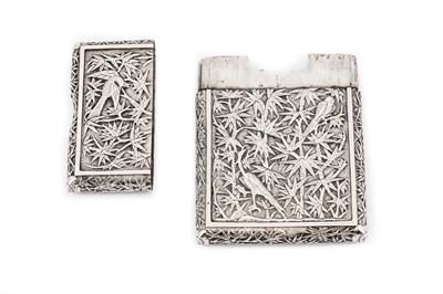 Lot 241 - A late 19th century Chinese Export silver card case, Shanghai circa 1900 retailed by Leeching