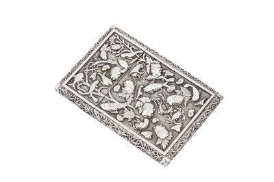 Lot 241 - A late 19th century Chinese Export silver card case, Shanghai circa 1900 retailed by Leeching