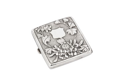 Lot 240 - An early 20th century Chinese Export unmarked silver cigarette case, Canton or Hong Kong circa 1920