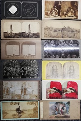 Lot 910 - Underwood & Underwood Stereoscope, 1881, with various Stereocards, c.1860s–1880s