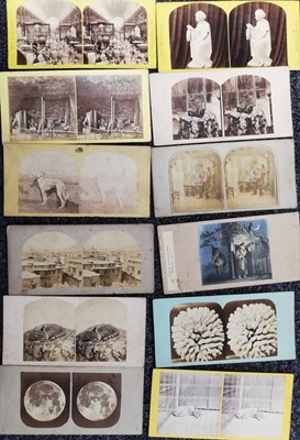 Lot 910 - Underwood & Underwood Stereoscope, 1881, with various Stereocards, c.1860s–1880s