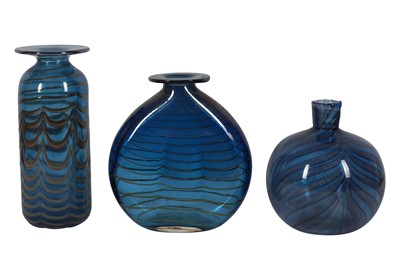 Lot 278 - UNKNOWN: Three blue glass vases