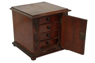 Lot 521 - A 19th century mahogany miniature cabinet