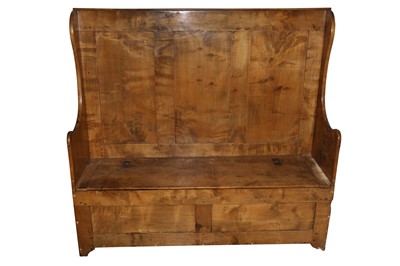 Lot 691 - A 19th century rectangular sycamore settle