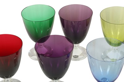 Lot 146 - A set of eleven Baccarat coloured drinking glasses