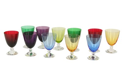 Lot 146 - A set of eleven Baccarat coloured drinking glasses