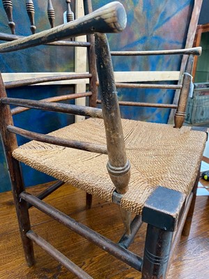 Lot 696 - A late 19th century Arts & Crafts ash Sussex Chair