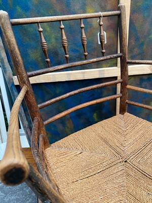 Lot 696 - A late 19th century Arts & Crafts ash Sussex Chair