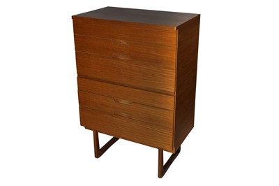 Lot 715 - A 1960s teak tallboy or chest of drawers designed by Gunther Hoffstead for Uniflex