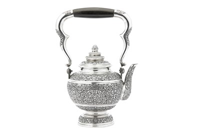 Lot 233 - An early 20th century Thai (Siamese) unmarked silver kettle / water pot (Kar Nam Ton), Bangkok circa 1920