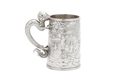 Lot 242 - A mid-19th century Chinese Export silver mug, Canton circa 1860 mark of Khecheong