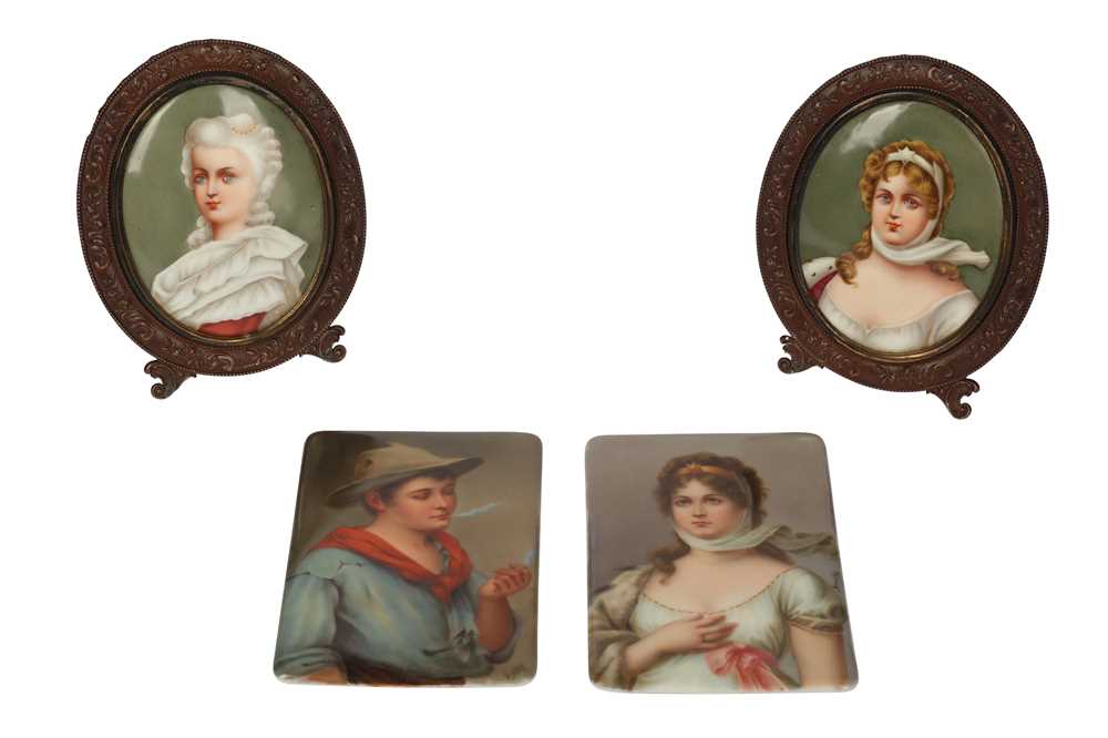 Lot 44 - A pair of 19th century German porcelain rectangular plaques
