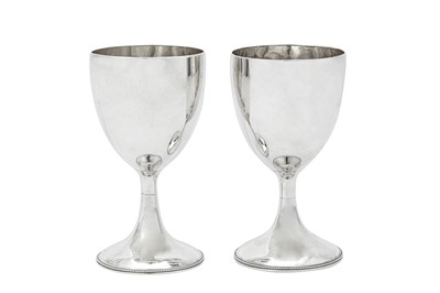 Lot 292 - A pair of George III Irish sterling silver goblets, Dublin 1786 by Dennis Fray