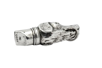 Lot 98 - A Victorian sterling silver novelty whistle, Birmingham 1877 by George Unite