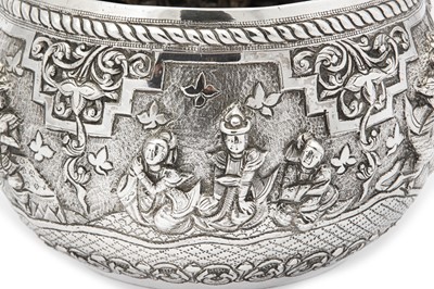 Lot 228 - A mid- 20th century Thai  unmarked silver bowl, Chiang Mai circa 1950