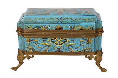 Lot 98 - A late 19th/early 20th century Continental faience and gilt metal mounted casket