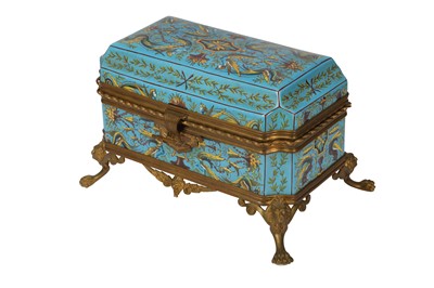 Lot 98 - A late 19th/early 20th century Continental faience and gilt metal mounted casket