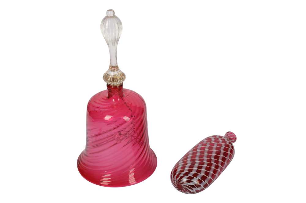 Lot 107 - A Nailsea ruby and white glass bottle