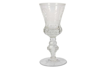 Lot 108 - A large 18th century Continental glass goblet