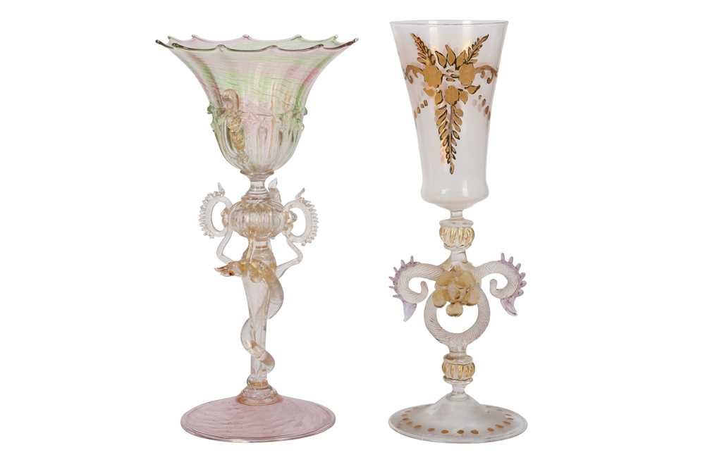 Lot 109 - A 19th century Venetian glass goblet