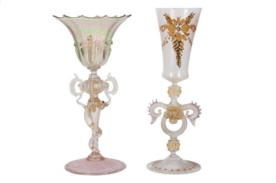 Lot 109 - A 19th century Venetian glass goblet