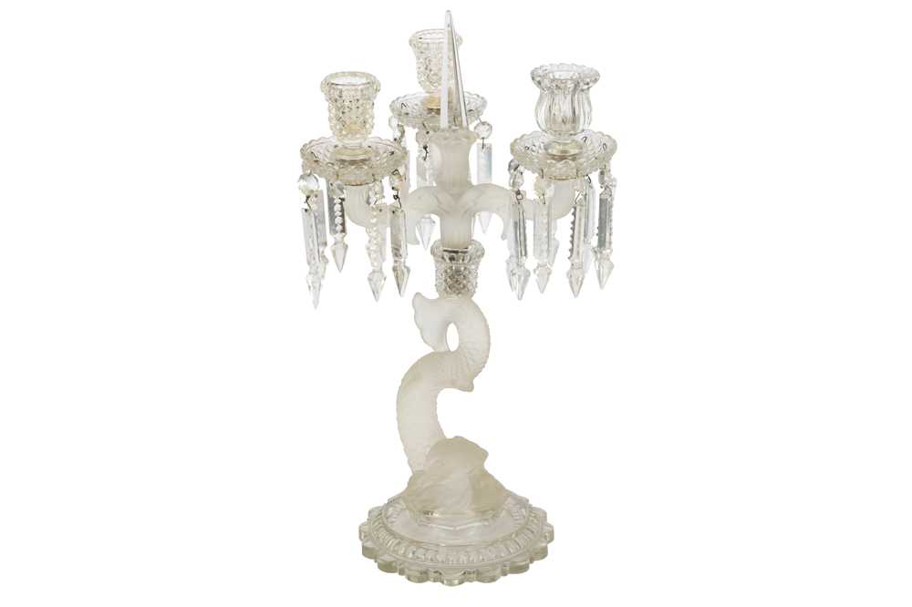 Lot 139 - A single three light candelabra, in the Baccarat style