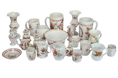 Lot 112 - A collection of 18th and 19th century white opaline and enameled glass