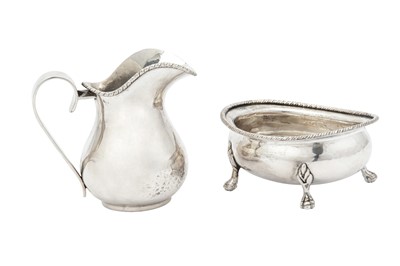 Lot 148 - An early 20th century Italian 800 standard silver sugar bowl and milk jug, Milan 1934-44 maker 11
