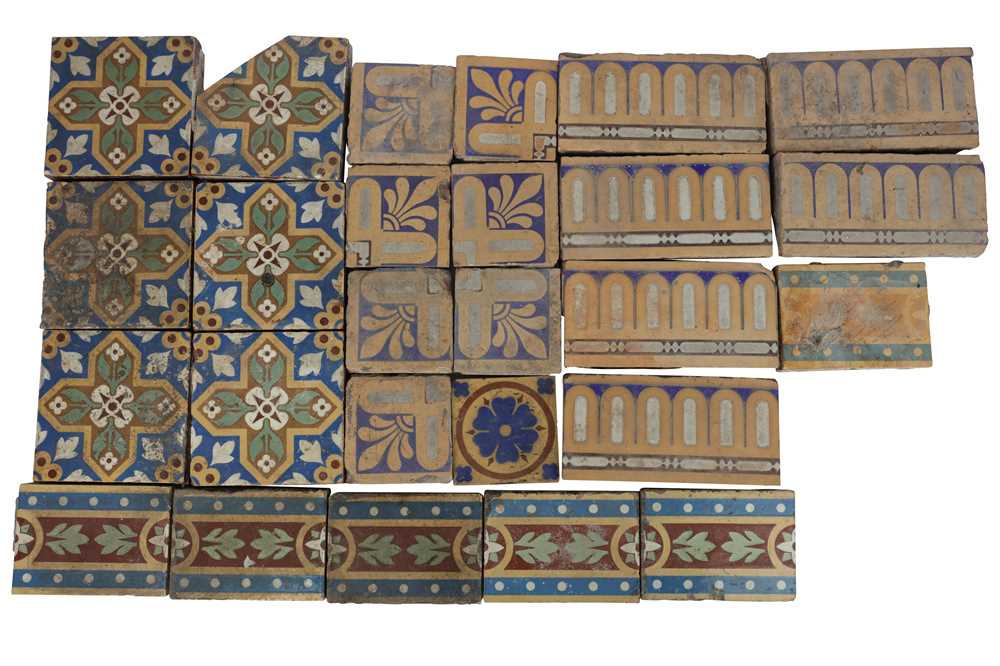 Lot 54 - A collection of various Victorian encaustic tiles