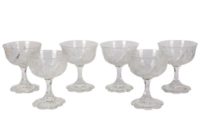 Lot 130 - A set of six squat drinking glasses, in the style of Franz Josef Palme for Webb