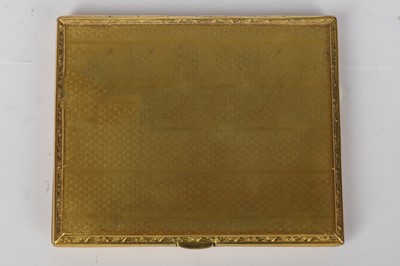 Lot 547 - A 20th century gold plated and enamel rectangular cigarette case