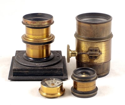 Lot 681 - Taylor, Taylor & Hobson Casket, Cooke, Ross & Other Brass Lenses etc.