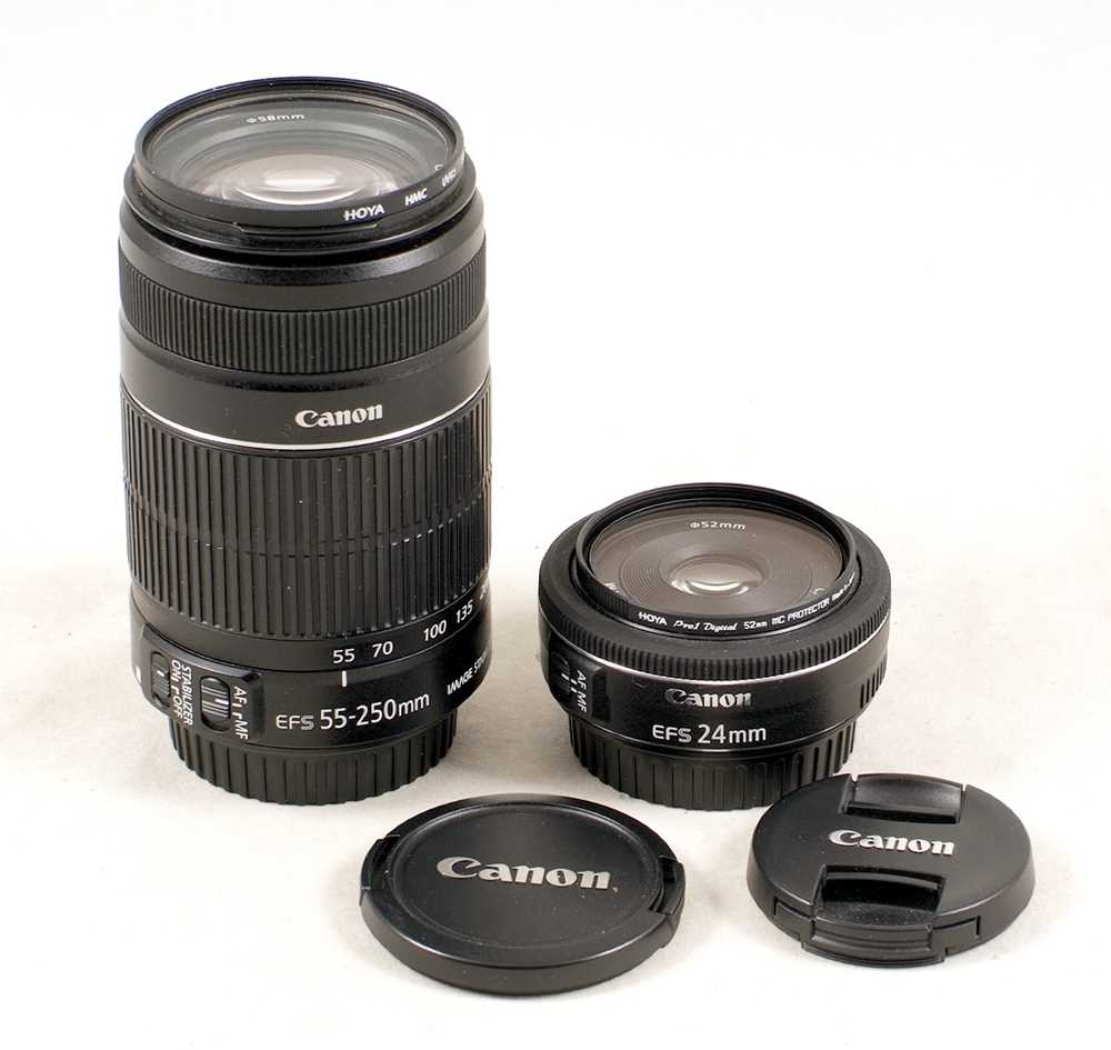 Lot 483 - Canon EF-S Stabilized 55-250mm & 24mm f2.8 Lenses.