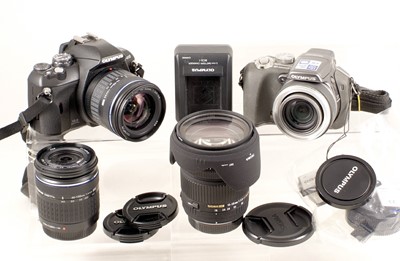 Lot 385 - Olympus E410 DSLR Outfit.