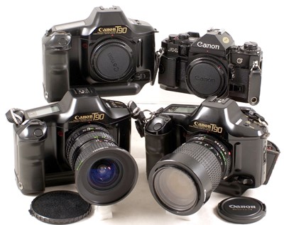 Lot 496 - Good Group of Canon T90 & A-1 Cameras & Lenses etc.