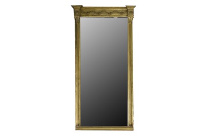 Lot 586 - A REGENCY GILT PIER MIRROR, LATE 19TH CENTURY