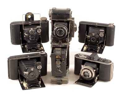 Lot 645 - Houghton-Butcher Carbine & Other Small Folding Cameras.