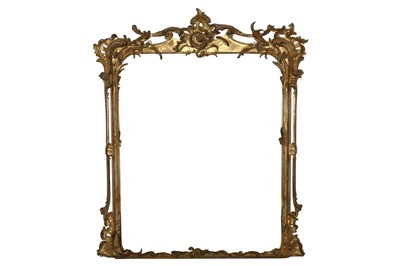 Lot 630 - A rococo style carved giltwood and gesso framed overmantel mirror