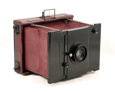 Lot 735 - Gorez Anschutz Folding Strut Camera, Maroon Bellows