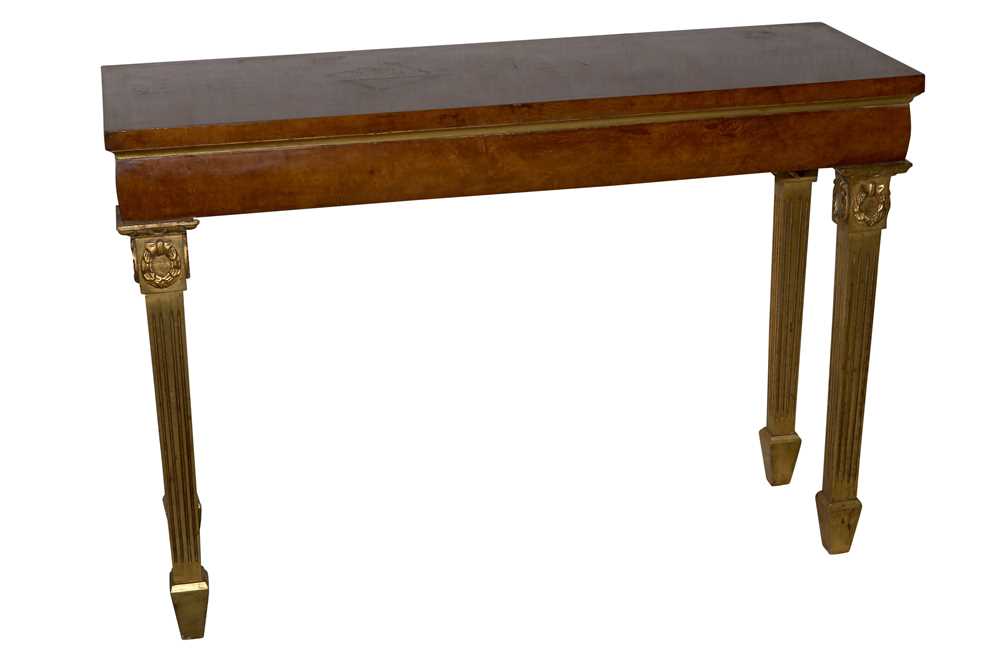 Lot 704 - An early 20th Century Continental burr walnut console table
