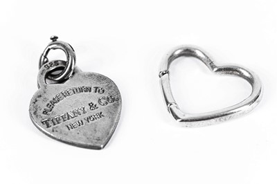 Lot 230 - Two Tiffany and Co heart shaped pendants