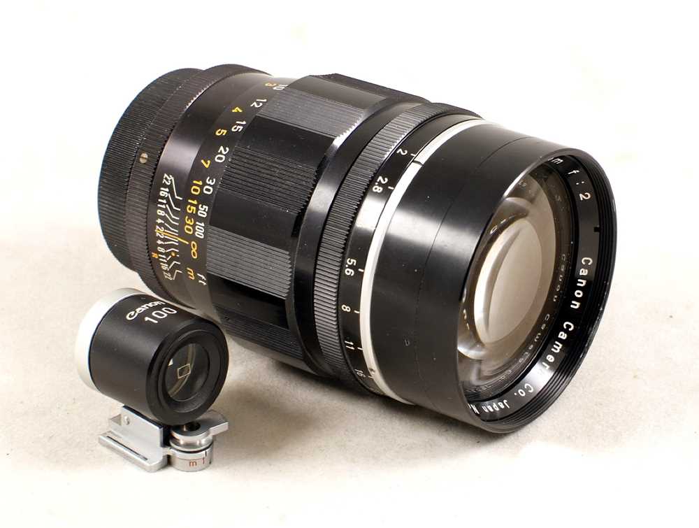 Lot 477 An Canon 100mm f2 Rangefinder Lens