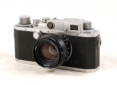 Lot 478 - An Uncommon Canon Rangefinder Camera, Model IIc with Jupiter Lens