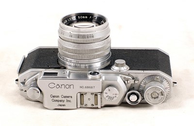 Lot 489 - Canon Model IVF Rangefinder Camera, with 50m f1.8 Lens
