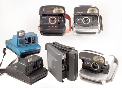 Lot 764 - An Uncommon Blue Polaroid 600 & Other Instant Cameras