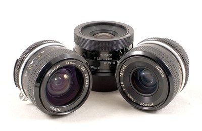 Lot 448 - Nikon 24mm & 35mm & a Tamron 28mm Manual Lens