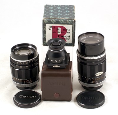 Lot 598 - Canon 100mm f/2 R & 135mm FL 2.5 Lenses