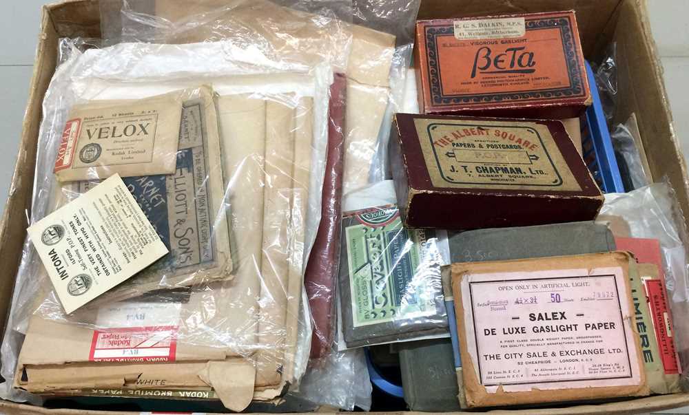 Lot 604 - A LARGE Box of Vintage Photographic Paper & Film Plates etc
